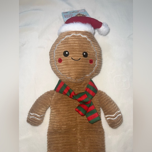 Paw Yeah Christmas Gingerbread Man Dog Toy Plush Squeaker NWT - Picture 1 of 5